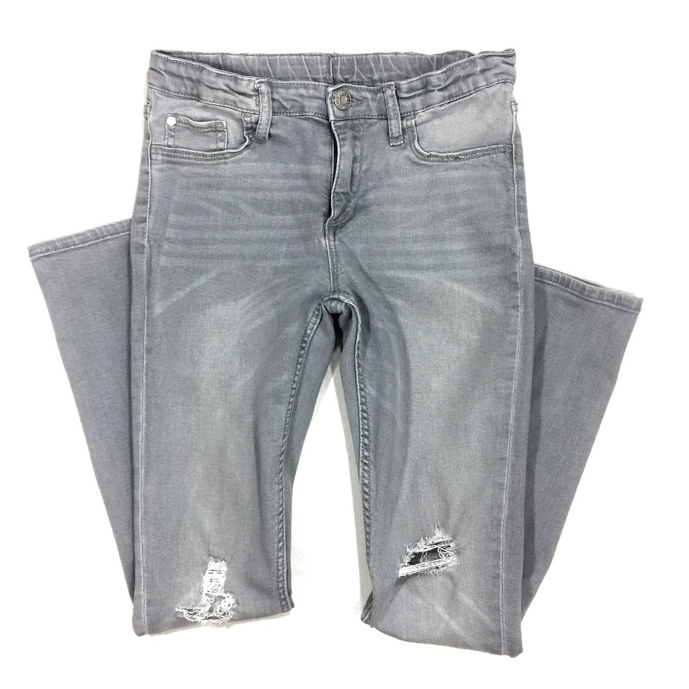 Girls H&M Skinny Fit Gray Denim Jeans, Size 10-11Y